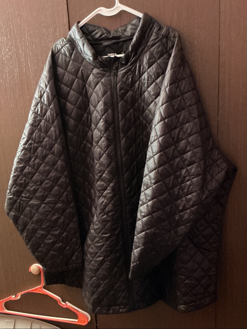 torrid Black Quilted Puffer Jacket foldable (size 6)